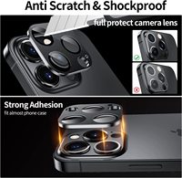 Protecteur d'objectif d'appareil photo arrière en alliage de titane mat en verre d'alumine haute VMAX pour iPhone 15 Pro Max 14 Plus 14 13 Pro 13 Mini 12