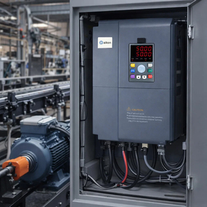 อินเวอร์เตอร์ปรับความถี่เฟสเดียว 220V สำหรับมอเตอร์  ควบคุมการแปลงแรงดันไฟฟ้า 220V เป็น 380V 55KW 0-600Hz IP20 PDES รองรับแรงดันกว้าง - Product Image 5
