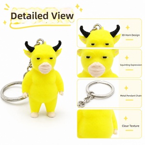 Beliebter Kreativer Individuell Angepasster 3D-Gedruckter Lustiger Kuh-Schlüsselanhänger Spielzeug-Anhänger Kleines Tier Täglicher Begleiter Mini-Dekoration Figur - Product Image 5