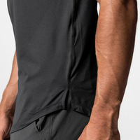 T-shirt de sport pour homme, manches courtes, respirant, séchage rapide, fitness, entraînement, élastique, couleur unie, décontracté, gym