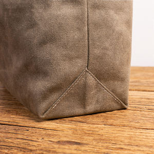 Bolsa de Compras de Lona Reutilizable Personalizada con Logotipo Impreso, Bolsa de Mano Tipo Tote Resistente, Bolsa de Lona Encerada Grande - Product Image 5