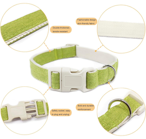 Baumwoll-Hanf Katzenhalsbänder Verstellbares Hundehalsband Schnellverschluss Niedliches Hochzeits-Welpenhalsband - Product Image 3