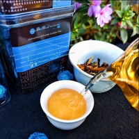 Coffret Cadeau de Thé Noir Mélangé Yunnan Dianhong avec Perles de Dragon, Osmanthus, Écorces d'Orange et Thé Compressé Zijuan