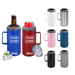 شعار مخصص بورتا لاتا 4 إن 1 40 أونصة يمكن تبريد مع مقبض علبة عادية وزجاجة بيرة تبقي باردة مزدوجة الجدران معزولة - Product Image 2