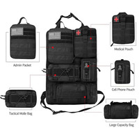 Sac universel imperméable en nylon tactique pour dossier de siège, pochette verticale Molle, rangement pour véhicules et voitures, sac de 20-36L