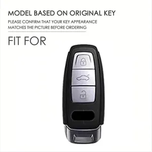 Funda de silicona para llave de coche, carcasa para Audi A6 A6L A7 A8 A8L A3 <span class=keywords><strong>E</strong></span>-<span class=keywords><strong>tron</strong></span> <span class=keywords><strong>55</strong></span> Q7 <span class=keywords><strong>Q8</strong></span> C8 2019 2020 2021 - Product Image 2