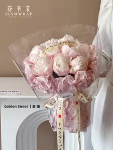 SINOWRAP NOUVELLE arrivée Papier de soie d'emballage avec motif rose Emballage En Gros Fleur Wrap Papier