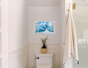 Fausse fenêtre autocollant mural-Ocean Dolphins Faux fenêtre murale <span class=keywords><strong>pour</strong></span> décoration murale, <span class=keywords><strong>stickers</strong></span> muraux à coller et à décoller - Product Image 5
