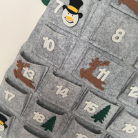 Calendrier de l'Avent en feutre artificiel de haute qualité, personnalisé, compte à rebours de 24 jours, arbre de Noël, Père Noël, pour enfant, cadeau pour la décoration de la maison