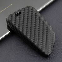 Housse de clé de voiture en silicone à motif fibre de carbone pour BMW X5 X6 X4 X3 Série 1 2 Porte-clé à distance