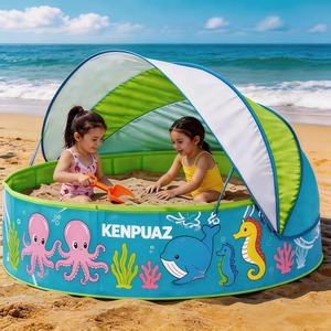 KENPUAZ Kids Foldable Sunshade Pool With <b>Canopy</b> Outdoor Swimming <b>Tent</b> For 2 To 4 Years Old Children - Product Image 3