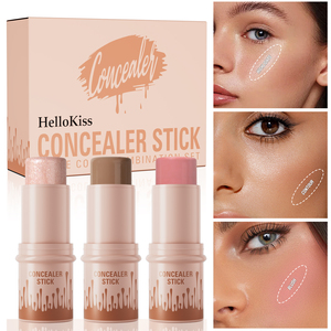 Yabili 3pcs Mineral Contour Cream Stick Set <b>Long</b> Lasting Natural Waterproof Buildable Contour Face Highlighter & Blush Makeup - Product Image 3