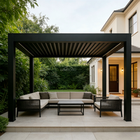 Pergola motorisée rétractable de luxe sur mesure en aluminium thermolaqué 3x4 4x5m avec LED pour terrasses de villas modernes et jardins