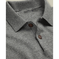 Kunden spezifisch gestrickter Herbst-Winter-Pullover mit Stick logo Pullover Woll mischung Kaschmir-Herren pullover Polo-Shirt mit offenem Kragen