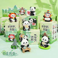 Série de figurines en résine style panda du Sichuan, ornement décoratif de bureau, décoration intérieure de voiture, collection de cadeaux