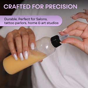 Free <b>Samples</b> 60ml 120ml 150ml 250ml Clear Amber Squeeze Plastic Paint Ink Hair Oil Applicator <b>Bottle</b> with Bamboo Twist Top Cap - Product Image 3