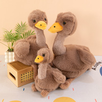 Adorable Peluche d'Autruche Moelleuse, Jouet en Peluche Oiseau à Long Cou, Poupée Émeu Douce, Cadeau Créatif pour Soulager le Stress