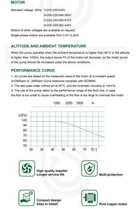 ปั๊มน้ำแรงดันสูงแบบหลายใบพัดแนวตั้ง  ทำจากสแตนเลส พร้อมมอเตอร์ไฟฟ้า สำหรับการชลประทาน อุตสาหกรรม และระบบปั๊มไพร์มมิ่ง CDL - Product Image 6