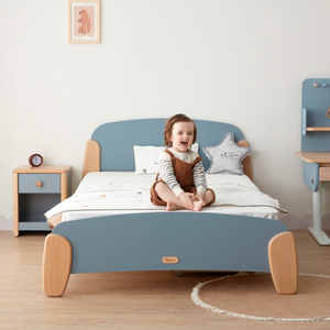 Último Diseño de Cama Doble Infantil de Madera Maciza en Color Sal Marina, Estilo Nórdico Moderno Clásico, Personalizable en Múltiples Tamaños - Product Image 2