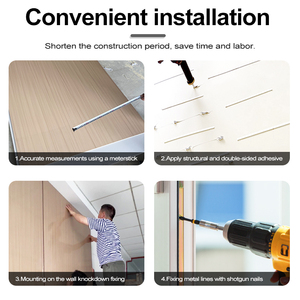 Tối thiểu được thiết kế PVC Panel tường trang trí nội thất tre bảng tường than với kim loại carbon tấm tính năng chống thấm nước - Product Image 3