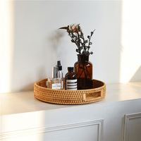 Rotin flottant piscine flotteur plateau bois servant ovale osier pain paniers peu profond panier grand petit mignon décoratif