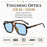 Lunettes de soleil double pont pour hommes et femmes, style coréen rétro, grande monture, protection UV400, anti-reflet, tendance
