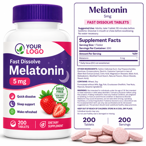 Comprimés de mélatonine saveur fraise pour le sommeil, fabrication OEM, bien-être quotidien, marque privée, vente en gros - Product Image 5