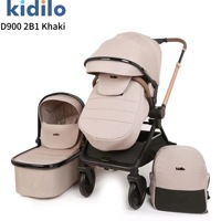 Poussette bébé multifonctionnelle légère avec panier à deux sièges Poussette haute vue pour nouveau-nés avec fonction assise et inclinable
