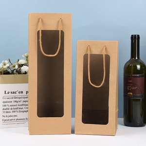 Bán buôn hoa quà tặng sáng tạo rượu sâm banh duy nhất chai rượu vang bao bì túi giấy với cửa sổ - Product Image 4