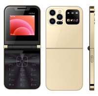 Teléfono Móvil Plegable I15 Pro Mini 2024, 2G GSM, Pantalla de 2.4 Pulgadas, Doble SIM, Radio FM, Botones Grandes, Linterna LED de Alta Velocidad