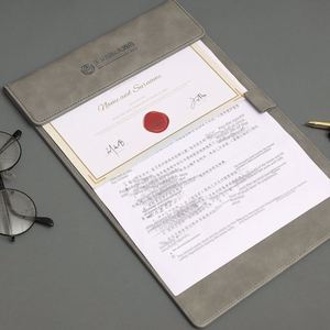 A4 Leather Board <b>Folder</b> Can Be Printed logo Meeting Board Pu Pad Business Office <b>Document</b> <b>Folder</b> - Product Image 3