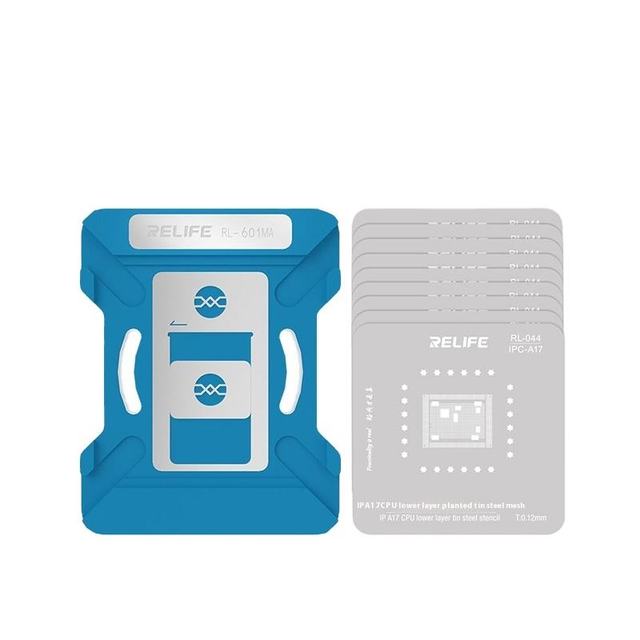 RELIFE RL-601MA Universal CPU Reballing Stencil Platform for iPhone Series and Android Series IC Chip Planting Tin Template Fix