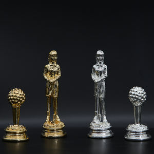 <span class=keywords><strong>Jeu</strong></span> <span class=keywords><strong>d</strong></span>'échecs et de Go en métal sur le thème du golf avec effet 3D et design de luxe - Product Image 5