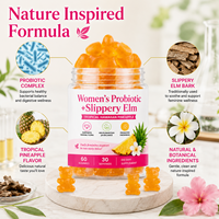 Gummies Probiotiques d'Orme Rouge pour Femmes, 60 Unités, Soutien Quotidien au Bien-être Féminin et à l'Équilibre du pH, Vente en Gros OEM
