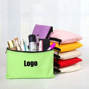 Custom Student School Zipper <b>Canvas</b> Storage Pouches Multi Colors DIY <b>Plain</b> Craft Cosmetic Cotton Pencil Bags - Product Image 1