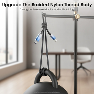 Câble <span class=keywords><strong>de</strong></span> <span class=keywords><strong>données</strong></span> personnalisé 100W avec affichage numérique, placage électrolytique dégradé, charge rapide, longueur 1,2 m, type C pour téléphone <span class=keywords><strong>et</strong></span> tablette - Product Image 3