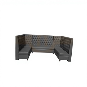 Chaise de banquet circulaire en cuir moderne et personnalisée, capitonnée, en forme de U, pour <span class=keywords><strong>restaurant</strong></span> commercial, hôtel, club de nuit, chicha - Product Image 1