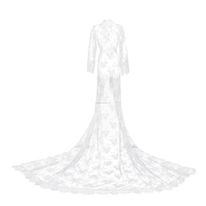 8096 <span class=keywords><strong>Vestaglia</strong></span> Lunga in Pizzo e Seta per Sposa, Abito <span class=keywords><strong>da</strong></span> <span class=keywords><strong>Notte</strong></span>, Abito Nuziale, Vestiti <span class=keywords><strong>da</strong></span> Sposa in Pizzo, Sexy Vestaglie per Donne e Ragazze - Product Image 1