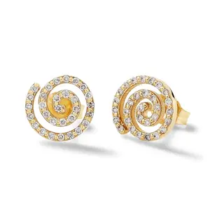 Gemnel custom newest spiral earring accessories diamond women stud helix earrings