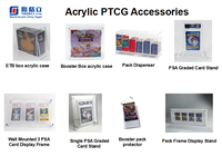 Boîte de protection pour booster TCG, boîte de présentation en acrylique, couvercle magnétique, base noire, étui de protection TCG