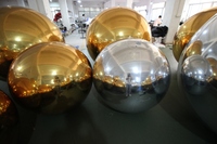 Balon Cermin Tiup PVC Emas, Bola Cermin Tiup untuk Natal, Bola Disko Cermin untuk Dijual