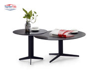 Table d'appoint minimaliste asymétrique forme bizarre bureau à domicile salon salle à manger pieds en métal chevet blanc