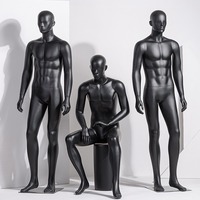 Mannequins masculins en métal noir avec base, corps entier en plastique, pour la mode