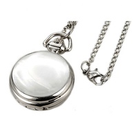 WAH155 Kalung Liontin Enamel Hitam Jam Tangan Gaya Liontin Jam Tangan Kuarsa Jam Saku Kecil