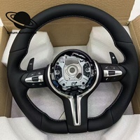 Volant en cuir véritable et fibre de carbone pour Série 6 M3 F01 F06 F15 E71 E90, ajustement universel