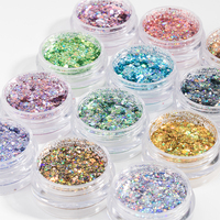 Vente flash : 36 couleurs assorties, paillettes holographiques laser brillantes pour ongles, poudre de paillettes