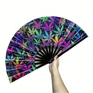 33cm Personalized Large Colorful Plastic Folding <b>Hand</b> Fan Kung Fu Rave Clack Fans for Festival Dance Gifts - Product Image 5