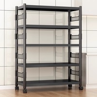 Étagère à micro-ondes mobile multi-niveaux en métal |   Organisateur de rangement de cuisine sur pied durable |   Étagère coulissante réglable en hauteur