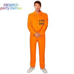 HESPER Halloween Combinaison de Prisonnier Adulte Orange pour Hommes, Costume de Cosplay pour Fête et Spectacle, en Nylon et Polyester - Product Image 1