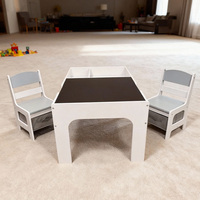 Mesa Sensorial de Madera Multifuncional Montessori, Mesa de Actividades para Niños, Mesa y Juego de Sillas para Niños